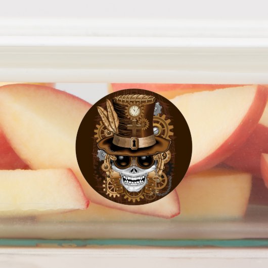 Skull Steampunk Voodoo Retro Machine Labels (Aangebracht)