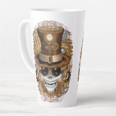 Skull Steampunk Voodoo Retro Machine Latte Mok (Linkerhoek)