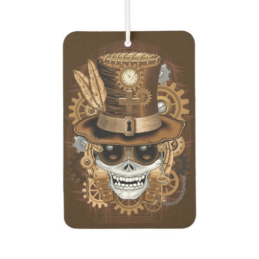 Skull Steampunk Voodoo Retro Machine Luchtverfrisser (Voorkant)