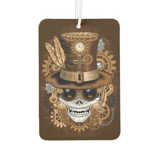 Skull Steampunk Voodoo Retro Machine Luchtverfrisser (Achterkant)