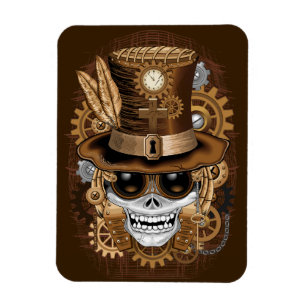 Skull Steampunk Voodoo Retro Machine Magneet
