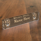 Skull Steampunk Voodoo Retro Machine Naambordje (Zijkant)