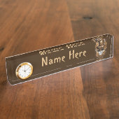 Skull Steampunk Voodoo Retro Machine Naambordje (Zijkant)