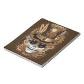 Skull Steampunk Voodoo Retro Machine Notitieblok (Linkerzijde)