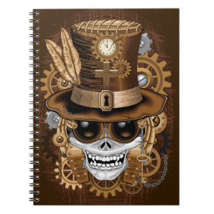 Skull Steampunk Voodoo Retro Machine Notitieboek