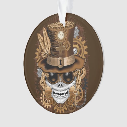 Skull Steampunk Voodoo Retro Machine Ornament (voorkant)