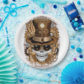 Skull Steampunk Voodoo Retro Machine Papieren Bordje (Feest)