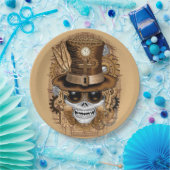 Skull Steampunk Voodoo Retro Machine Papieren Bordje (Feest)