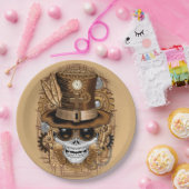 Skull Steampunk Voodoo Retro Machine Papieren Bordje (Feest)