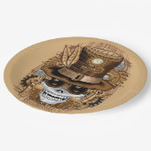Skull Steampunk Voodoo Retro Machine Papieren Bordje (Gekanteld)