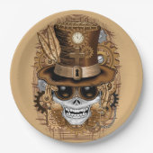 Skull Steampunk Voodoo Retro Machine Papieren Bordje (Voorkant)