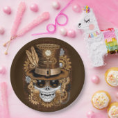 Skull Steampunk Voodoo Retro Machine Papieren Bordje (Feest)