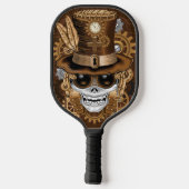 Skull Steampunk Voodoo Retro Machine Pickleball Paddle (Achterkant)
