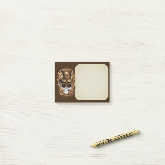 Skull Steampunk Voodoo Retro Machine Post-it® Notes (Op bureau)