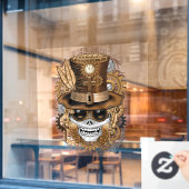 Skull Steampunk Voodoo Retro Machine Raamsticker (Cafe Raam)