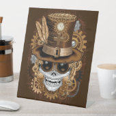 Skull Steampunk Voodoo Retro Machine Reclamebord Met Voetstuk (Insitu)