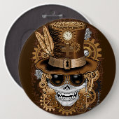 Skull Steampunk Voodoo Retro Machine Ronde Button 6,0 Cm (Voorkant /achterkant)