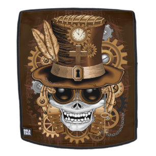 Skull Steampunk Voodoo Retro Machine Rugtassen