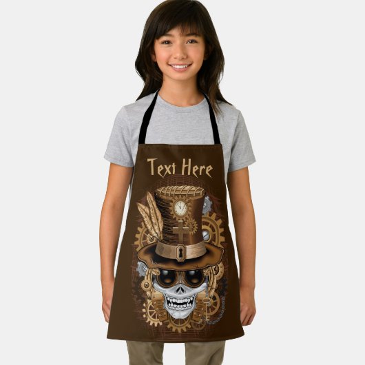 Skull Steampunk Voodoo Retro Machine Schort (Insitu)