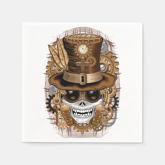 Skull Steampunk Voodoo Retro Machine Servet (Voorkant)