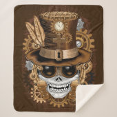 Skull Steampunk Voodoo Retro Machine Sherpa Deken (Voorkant)