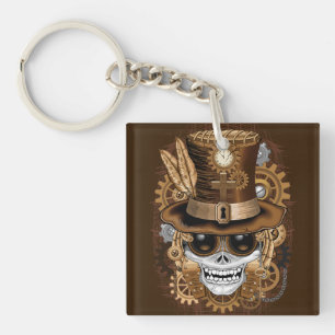Skull Steampunk Voodoo Retro Machine Sleutelhanger