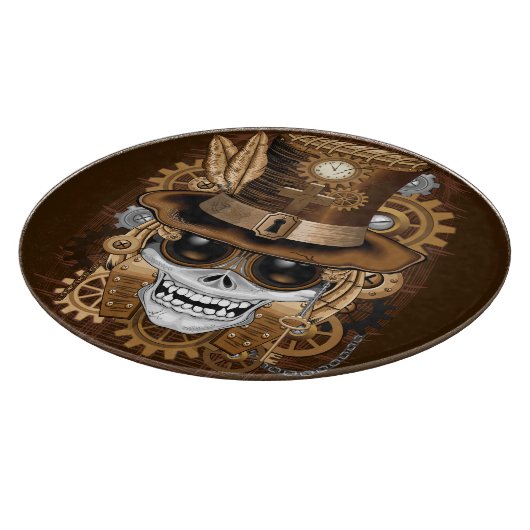 Skull Steampunk Voodoo Retro Machine Snijplank (Hoek)