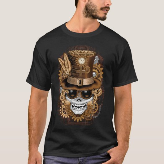 Skull Steampunk Voodoo Retro Machine T-shirt (Voorkant)