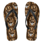 Skull Steampunk Voodoo Retro Machine Teenslippers (Voetbed)