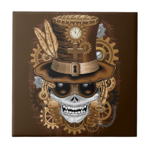 Skull Steampunk Voodoo Retro Machine Tegeltje