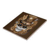 Skull Steampunk Voodoo Retro Machine Tegeltje (Zijkant)