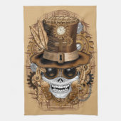 Skull Steampunk Voodoo Retro Machine Theedoek (Verticaal)