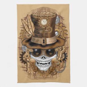 Skull Steampunk Voodoo Retro Machine Theedoek
