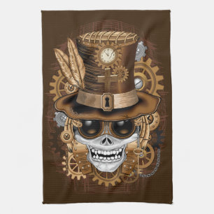 Skull Steampunk Voodoo Retro Machine Theedoek