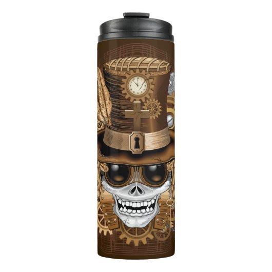 Skull Steampunk Voodoo Retro Machine Thermosbeker (Voorkant)