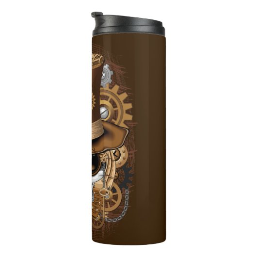 Skull Steampunk Voodoo Retro Machine Thermosbeker (Geroteerd rechts)
