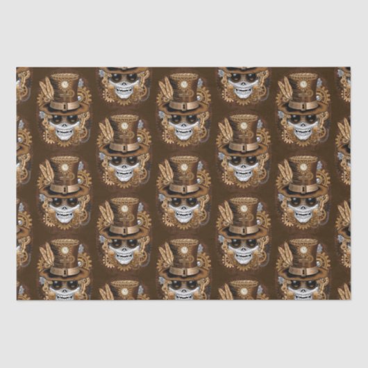 Skull Steampunk Voodoo Retro Machine Tissuepapier (Voorkant)