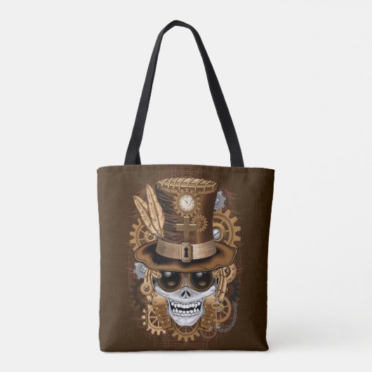 Skull Steampunk Voodoo Retro Machine Tote Bag (Achterkant)