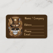 Skull Steampunk Voodoo Retro Machine Visitekaartje (Voorkant)