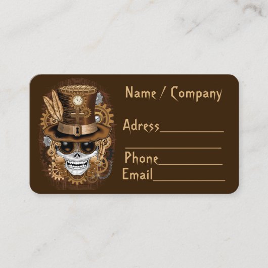 Skull Steampunk Voodoo Retro Machine Visitekaartje (Voorkant)
