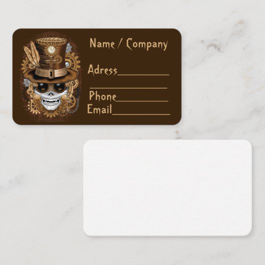 Skull Steampunk Voodoo Retro Machine Visitekaartje (Voorkant / Achterkant)