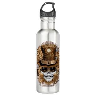 Skull Steampunk Voodoo Retro Machine Waterfles