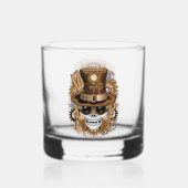 Skull Steampunk Voodoo Retro Machine Whisky Glas (Voorkant)