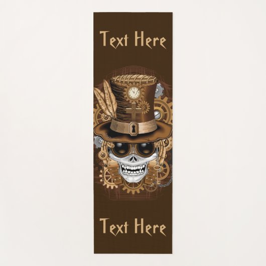 Skull Steampunk Voodoo Retro Machine Yogamat (Voorkant)