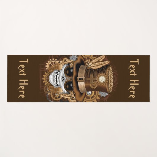 Skull Steampunk Voodoo Retro Machine Yogamat (Voorkant (horizontaal))