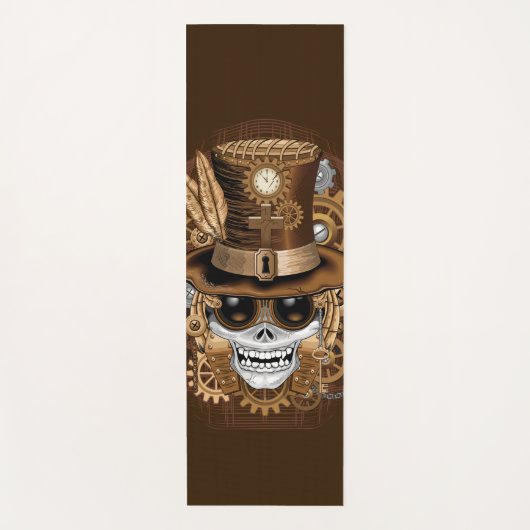 Skull Steampunk Voodoo Retro Machine Yogamat (Voorkant)