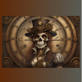 Skull Steampunk with clock tissue paper v2 Tissuepapier