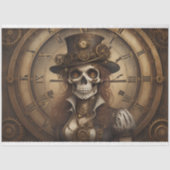 Skull Steampunk with clock tissue paper v2 Tissuepapier (Voorkant)