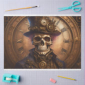 Skull Steampunk with clock tissue paper v3 Tissuepapier (Craft)