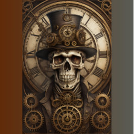 Skull Steampunk with clock tissue paper v4 Tissuepapier
